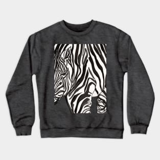 Modern Black And White Zebra Stripes Pattern African Wildlife Crewneck Sweatshirt